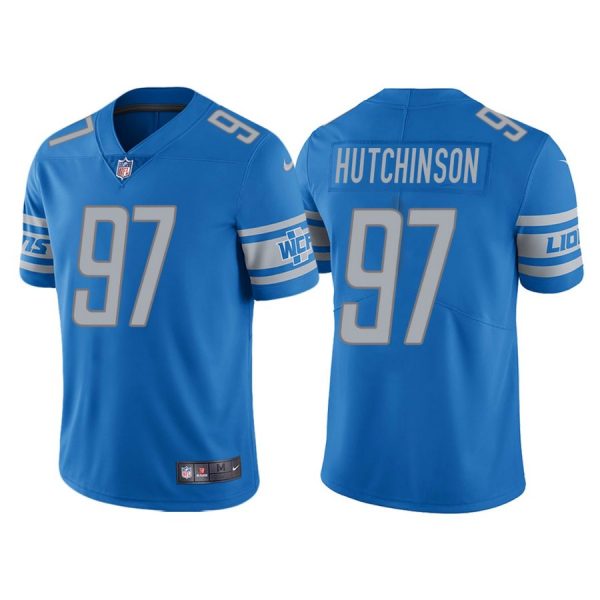 Nike Lions Men & Women & Youth 97 Aidan Hutchinson Blue 2022 NFL Draft Vapor Untouchable Limited Jersey,We sell and wholesale Nike Lions Men & Women & Youth 97 Aidan Hutchinson Blue 2022 NFL Draft Vapor Untouchable Limited Jersey on line form chian!